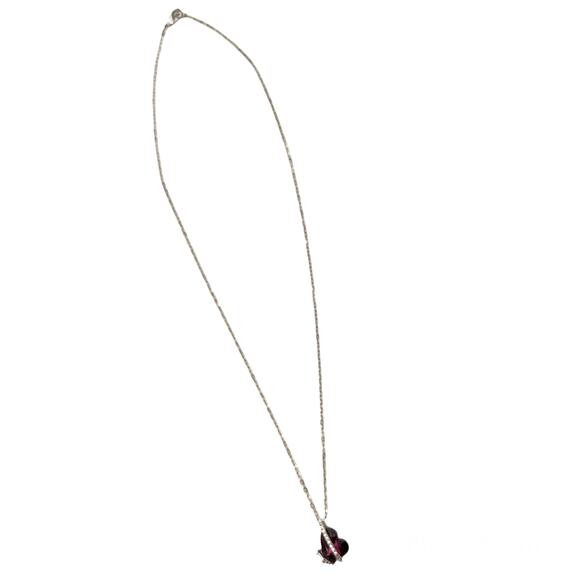 Sophisticated Style Swarovski Heart Necklace Purple Pendant Crystal Rope 18" - Picture 7 of 9